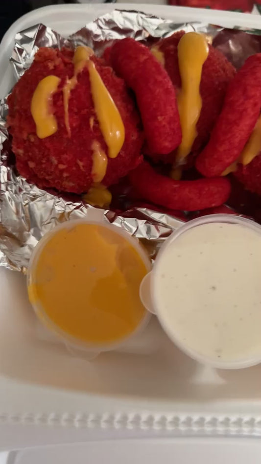2 LARGE HOT CHEETO BALLS